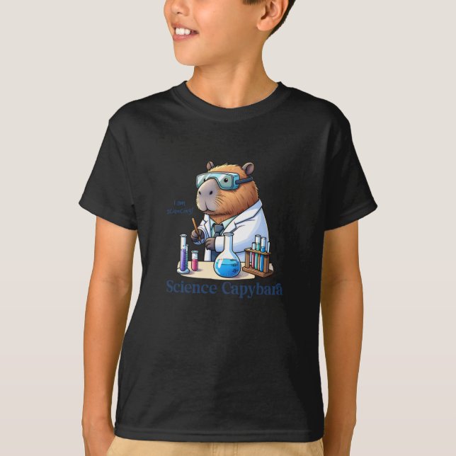 T-shirt Capybara Scientist I'm Doing Science ! Autocollant (Devant)