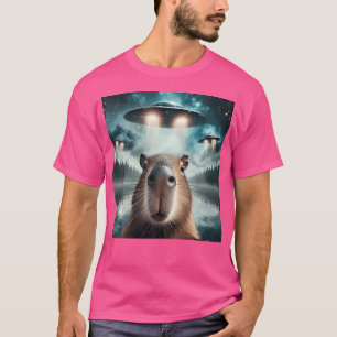 T-shirt Capybara Selfie Avec Ufos