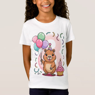 T-Shirt Capybara Shirt for Girls 8 Birthday Party Fun