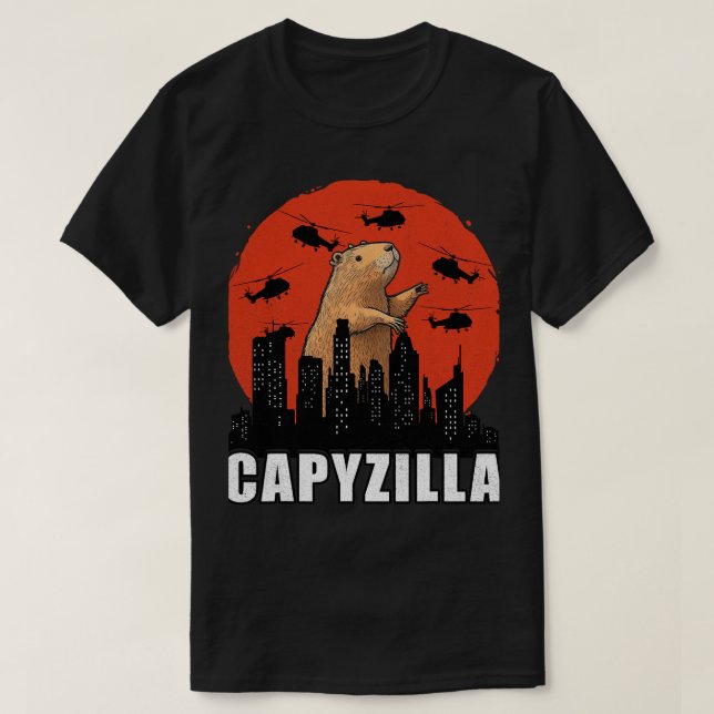 T-shirt Capybara Shirt Funny Capybara Rodent Capyzilla Fun (Design devant)