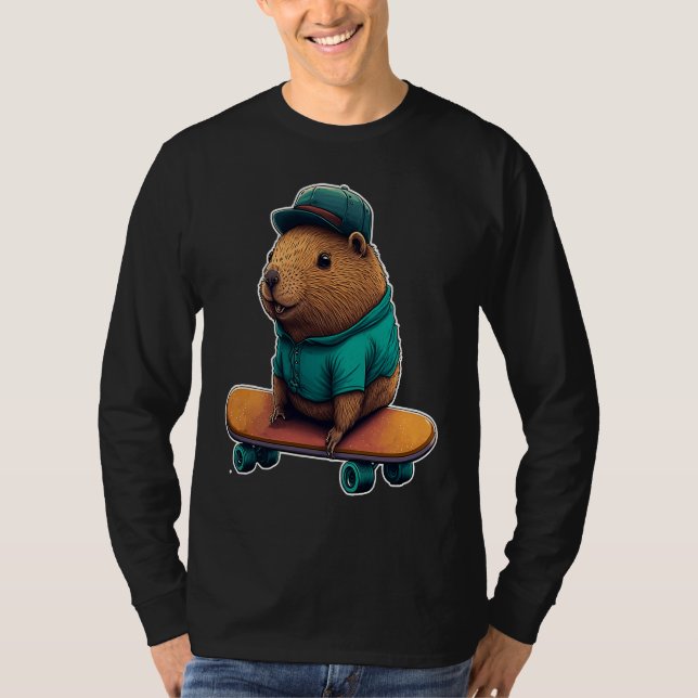 T-shirt Capybara Skater Grind Ollie and Rep your love for  (Devant)
