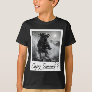 T-shirt Capybara ski aquatique été mème drôle