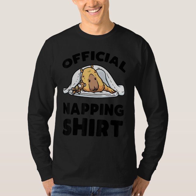 T-shirt Capybara Sleeping Napping Giant Cavy Rodent Pajama (Devant)