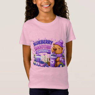 T-Shirt Capybara Smoothie Myrtille Capybara Mignon Kawai