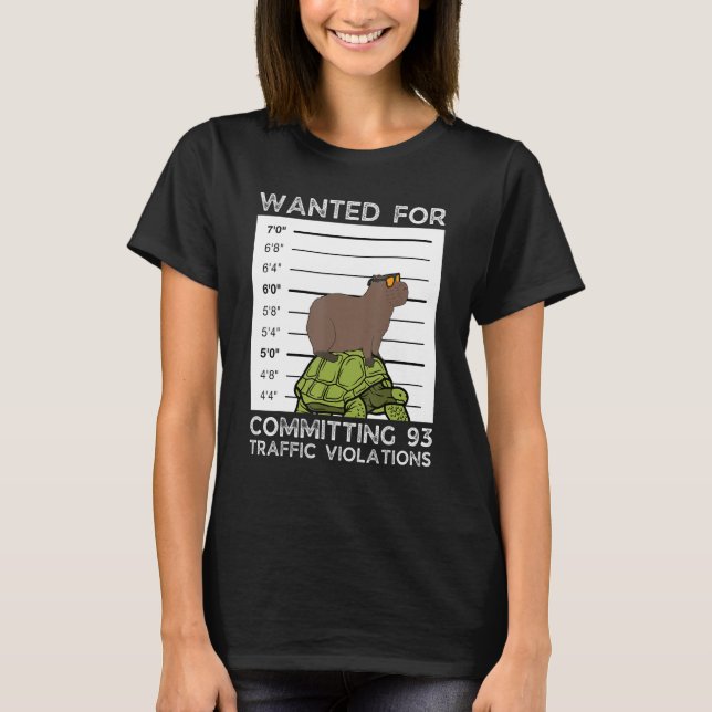 T-shirt Capybara Sur Tortoise Recherché Mugshot (Devant)