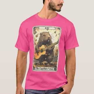 T-shirt Capybara Tarot Card Capybara Jouer à la guitare Re