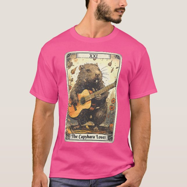 T-shirt Capybara Tarot Card Capybara Jouer à la guitare Re