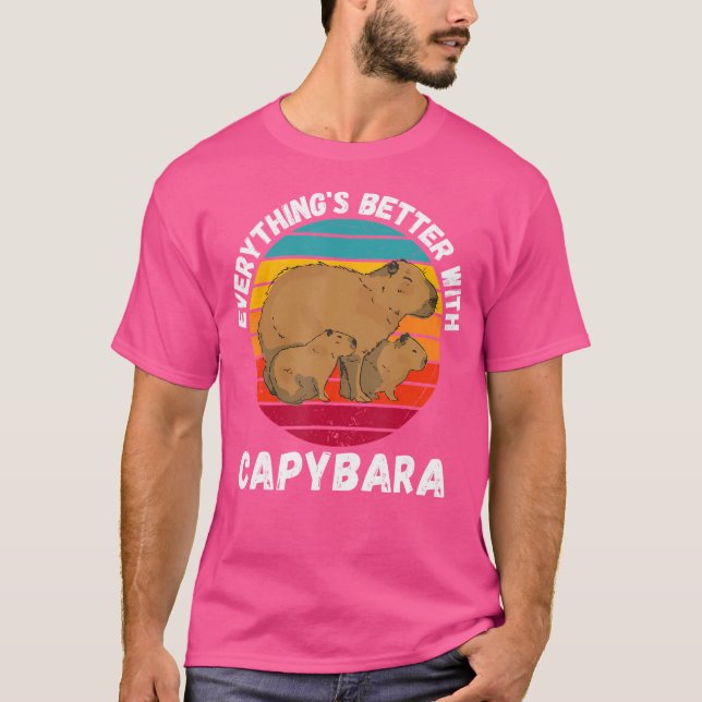 T-shirt Capybara Tout Est Mieux Avec Capybara (Devant)