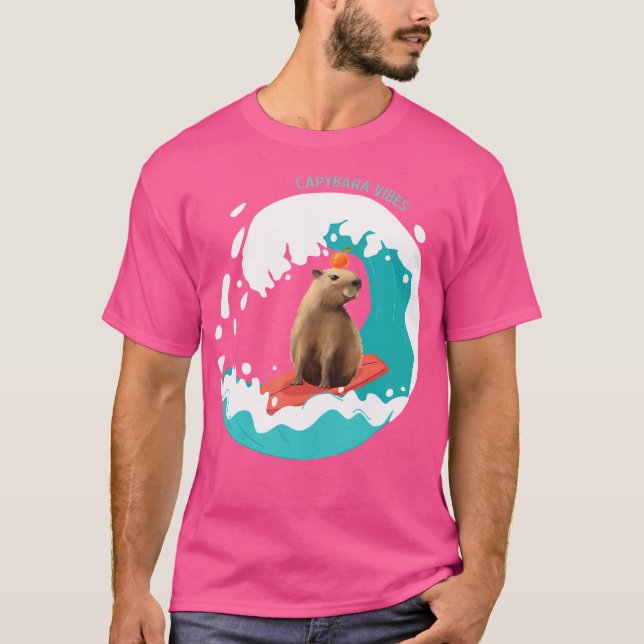 T-shirt Capybara Vibes Beach Vave Capybara Anima de la fau (Devant)