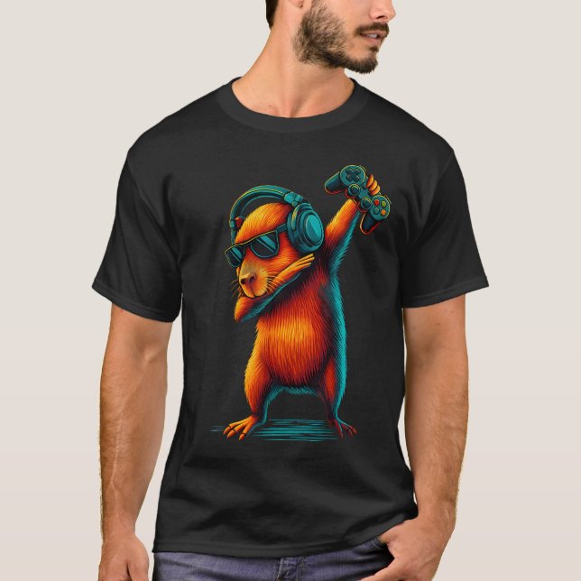 T-shirt Capybara Vidéo Drôle Jeux Capybara (Devant)