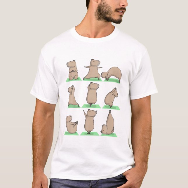 T-shirt Capybara Yoga Pose Zen Exercice Yogi Funny (Devant)