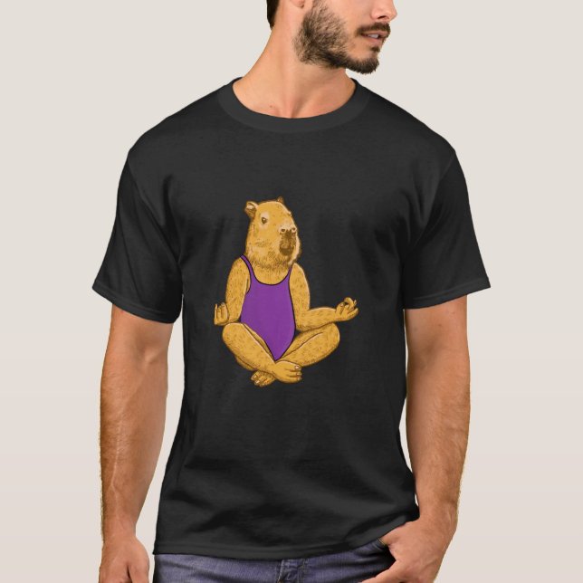 T-shirt Capybara Yoga poses Meditation Workout exercises g (Devant)