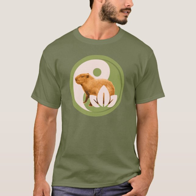T-shirt Capybara Zen Yin Yang Nature Paisible (Devant)