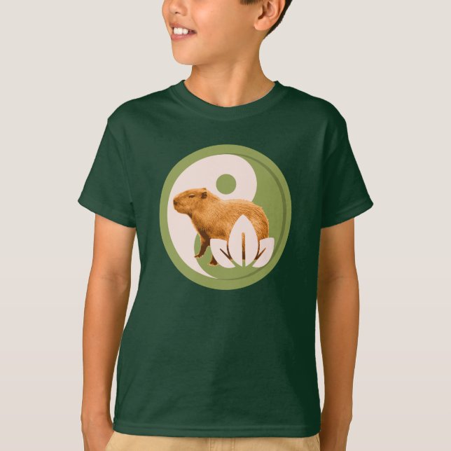 T-shirt Capybara Zen Yin Yang Nature Paisible (Devant)