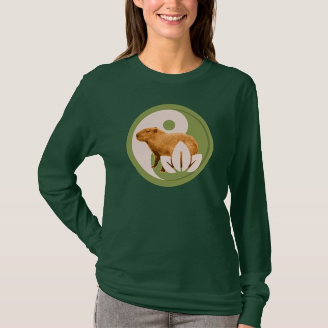 T-shirt Capybara Zen Yin Yang Nature Paisible (Devant)