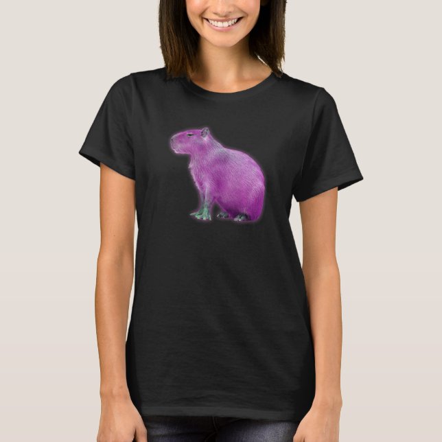 T-shirt Capybaras Cute Space Capybara Martian Pink (Devant)