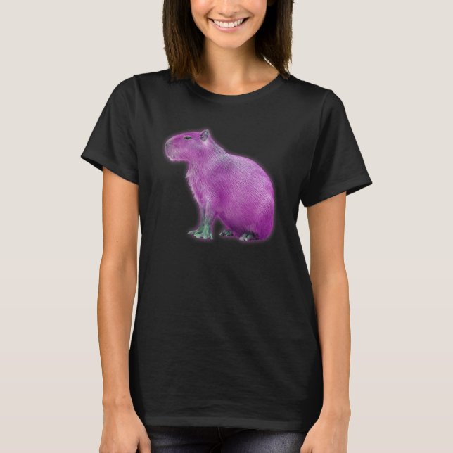 T-shirt Capybaras Cute Space Capybara Martian Pink (Devant)