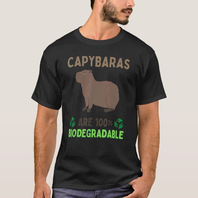 T-shirt Capybaras Sont 100 Biodégradables Big Rodent Capyb (Devant)