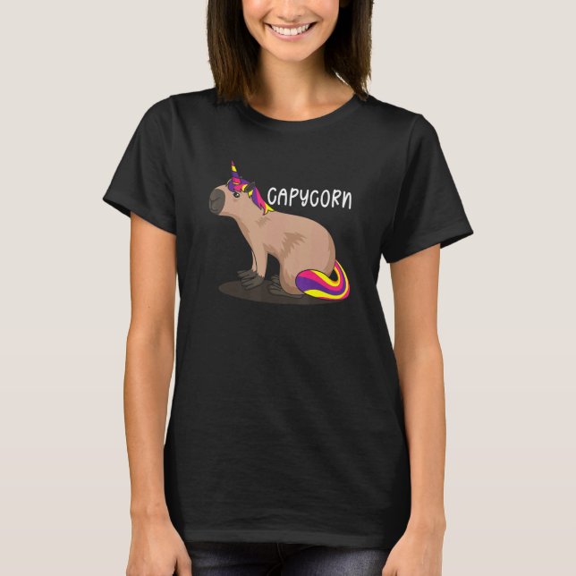 T-shirt Capycorn Capybara Unicorn Water Hog (Devant)