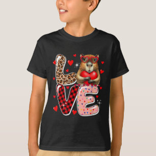 T-shirt Capyra d'amour coeurs de la Saint-Valentin Enfants