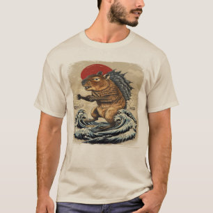 T-shirt Capyzilla Capybara Rétro Vintage Kaiju Japonais