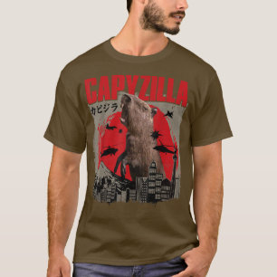 T-shirt Capyzilla Funny Cute Capybara Art Coucher de solei