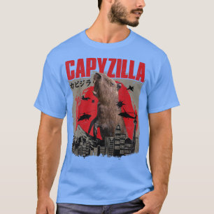 T-shirt Capyzilla Funny Cute Capybara Art Coucher de solei