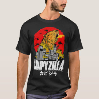 T-shirt Capyzilla Japonais coucher de soleil drôle Capybar