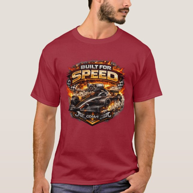 T-shirt Car - BUILT FOR SPEED (Devant)