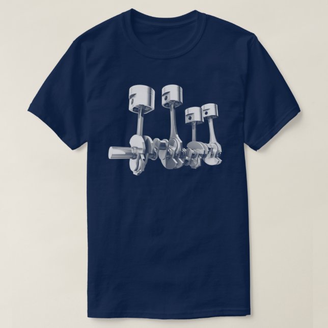 T-shirt Car Engine pistons Awesome 3D transparent design  (Design devant)