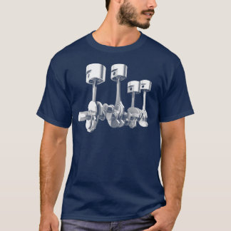 T-shirt Car Engine pistons Awesome 3D transparent design 