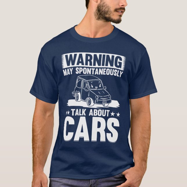 T-shirt Car Lover Warning May Spontaneouslyalk About C (Devant)