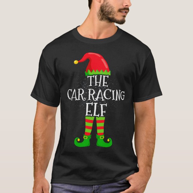 T-shirt Car Racing Elf Family Matching Christmas Group  (Devant)