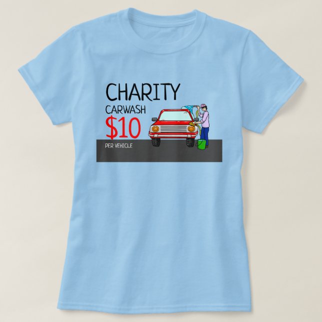 T-shirt Car Wash Design, Charity Car Wash Event (Design devant)
