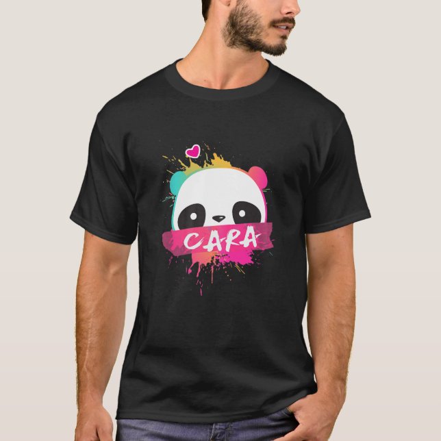 T-shirt CARA - Beau Nom De Fille Avec Panda Adorable (Devant)