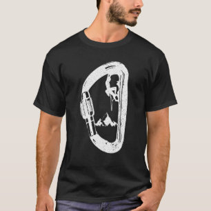 T-shirt Carabiner avec Montagnes Montagnes Escalade