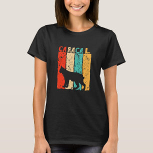 T-shirt Caracal Coucher de soleil Lynx Sauvage Rétro Vinta