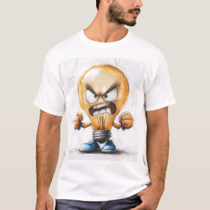 T-shirt Caractère 3D d'ampoule en colère