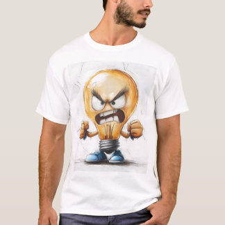 T-shirt Caractère 3D d'ampoule en colère