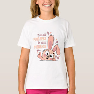T-shirt Caractère Bunny Cute Motivation Progrès