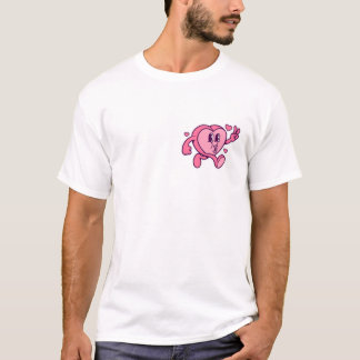 T-shirt Caractère cardiaque pacifique Amour et positivité