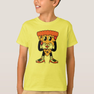 T-shirt : Caractère Cool en tranche de pizza caricaturale