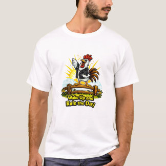 T-shirt Caractère Coq Gras – Réveillez-vous et Dirigez la
