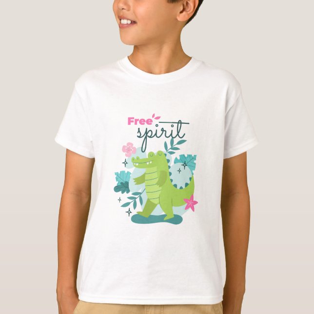 T-shirt Caractère Crocodile Nature Liberté (Devant)