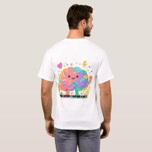 T-Shirt Caractère de Cerveau Coloré, Po Santé Ment