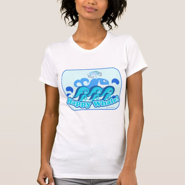 T-shirt Caractère de dessin amusant pour baleine joyeuse (Devant)