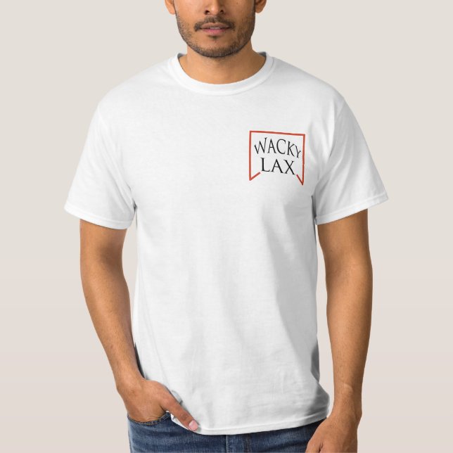T-shirt Caractère de lacrosse de Wackylax (Devant)
