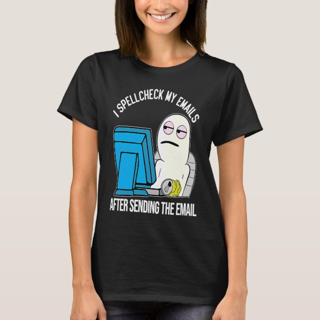 T-shirt Caractère de mème de courrier électronique du bure (Devant)