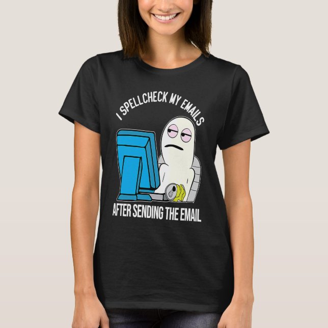 T-shirt Caractère de mème de courrier électronique du bure (Devant)
