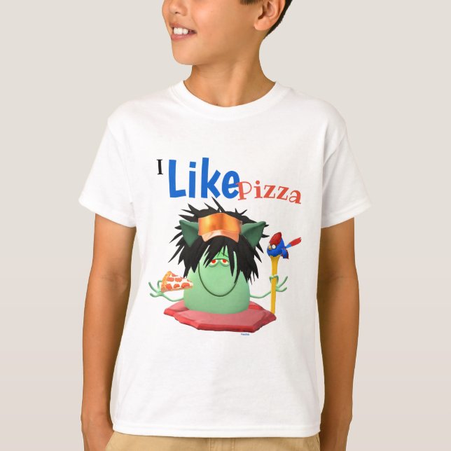 T-shirt Caractère de monstre mangeur de pizza (Devant)